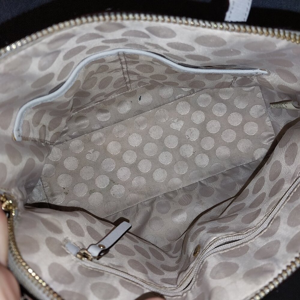 KATE SPADE 2WAY LIGHT GREY LEATHER CROSSBODY/ HAND BAG - Picture 12 of 15